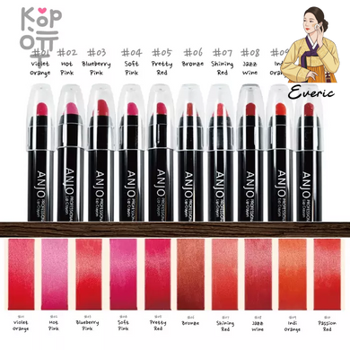 Олівець-помада для губ Anjo Shine Lip Crayon 02 Hot Pink