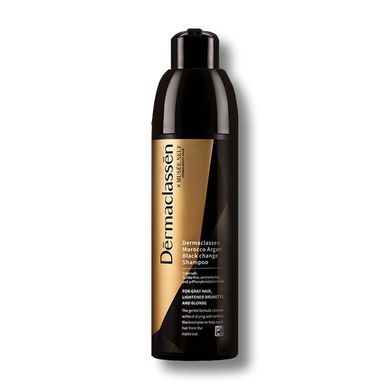 Шампунь 3 в 1 для зафарбовування сивини Dermaclassen Morocco Argan Black Change Shampoo 200ml